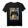 Level 21 Gamer T-Shirt - Perfektes Geburtstagsgeschenk für Männer und Frauen zum 21. Geburtstag mit Video-Game Controller & Level Up Design
