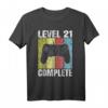 Level 21 Gamer T-Shirt - Perfektes Geburtstagsgeschenk für Männer und Frauen zum 21. Geburtstag mit Video-Game Controller & Level Up Design