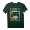 Geburtstag Männer Shirt Gamer Level 25 - Klassisches T-Shirt mit doppelt genähtem Saum für Gaming-Fans