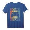 Geburtstag Männer Shirt Gamer Level 25 - Klassisches T-Shirt mit doppelt genähtem Saum für Gaming-Fans