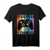Herren Ich werde Onkel 2021 Level Up Gamer Retro Vintage Stil T-Shirt – Perfektes Geschenk zum Geburtstag & für werdende Onkel