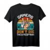 Gamer Respawn T-Shirt - Gamers dont die they respawn, lustiges Gaming Motiv, perfektes Geschenk zum Geburtstag & Weihnachten für Zocker