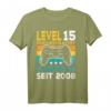 Level 15 Jahre Geburtstagsshirt für Jungen Gamer 2008 - Cooles Geschenk für den Gaming Geburtstag, Controller Motiv & LAN-Party Style