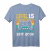 Level 15 Jahre Geburtstagsshirt für Jungen Gamer 2008 - Cooles Geschenk für den Gaming Geburtstag, Controller Motiv & LAN-Party Style