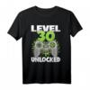 Level 30 Unlocked Gaming T-Shirt zum 30. Geburtstag - Lustiges Geschenk für Gamer, Damen und Herren, mit Controller-Design