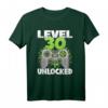 Level 30 Unlocked Gaming T-Shirt zum 30. Geburtstag - Lustiges Geschenk für Gamer, Damen und Herren, mit Controller-Design