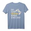 Zockern Eat Sleep Zocken Since 2007 Gamer T-Shirt – Perfektes Geschenk für Gamer & Gamerin, Geburtstagsidee für Generation Y Zocker