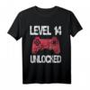 Level 14 Unlocked Gaming T-Shirt – Perfektes Geburtstagsgeschenk für 14-Jährige Jungen und Gamer mit Vintage Design