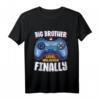 Kinder Big Brother Finally for Boys Gamer - Ankündigungsshirt für den neuen großen Bruder, perfekt für Geburtstags- oder Geschwistergeschenke