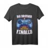 Kinder Big Brother Finally for Boys Gamer - Ankündigungsshirt für den neuen großen Bruder, perfekt für Geburtstags- oder Geschwistergeschenke