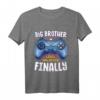 Kinder Big Brother Finally for Boys Gamer - Ankündigungsshirt für den neuen großen Bruder, perfekt für Geburtstags- oder Geschwistergeschenke