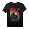 HapDuck Jungen Videospieler Level 40 Unlocked T-Shirt - Perfektes Geschenk für Gamer bei Party, LAN-Event & Geburtstagsfeier