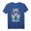 35. Geburtstag Gamer Jungen Männer Level 35 Unlocked T-Shirt – Coole Geschenkidee für Videospiel-Fans und Geburtstagskinder
