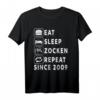 Zockern Eat Sleep Zocken Since 2009 T-Shirt für Gamer & Gamerin – Perfektes Geburtstagsgeschenk für Videospiel-Enthusiasten