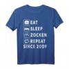 Zockern Eat Sleep Zocken Since 2009 T-Shirt für Gamer & Gamerin – Perfektes Geburtstagsgeschenk für Videospiel-Enthusiasten