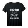 HapDuck Rockstar T-Shirt für Gitarristen und Musiker – Born to be a Rock Star, tolles Geschenk für Rockfans