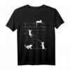 Niedliches Katzen Musik T-Shirt mit Musiknoten – Lustiges Geschenk für Musiker, Tierliebhaber und Musikschulen zu Weihnachten & Geburtstag