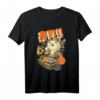 Kawaii Anime T-Shirt mit Katzen- und Sushi-Motiv - Japanisches Streetwear-Design für Anime- und Manga-Fans