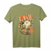 Kawaii Anime T-Shirt mit Katzen- und Sushi-Motiv - Japanisches Streetwear-Design für Anime- und Manga-Fans