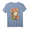 Kawaii Anime T-Shirt mit Katzen- und Sushi-Motiv - Japanisches Streetwear-Design für Anime- und Manga-Fans
