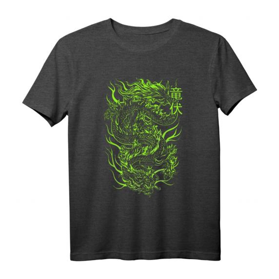Japanese Green Dragon T-Shirt - Asiatisches Streetwear mit Drachenmotiv für Teenager, E-Boys & E-Girls, Skater & Emo Mode Japanese Green Dragon T-Shirt - Asiatisches Streetwear mit Drachenmotiv für Teenager, E-Boys & E-Girls, Skater & Emo Mode