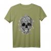 Horror Totenkopf Wasserfarbe T-Shirt - Grunge Skull Deko für Biker, Gothic & Metal Fans, Perfektes Geschenk für Geburtstage, Weihnachten & Halloween