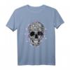 Horror Totenkopf Wasserfarbe T-Shirt - Grunge Skull Deko für Biker, Gothic & Metal Fans, Perfektes Geschenk für Geburtstage, Weihnachten & Halloween