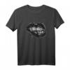 Halloween Vampir Fangs T-Shirt für Damen mit Blut und Lippen Grafik – Gruseliges Vampir Kostüm, Dracula Motiv, Perfekt für Halloween und Horror-Fans