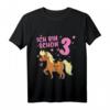 Kinder Pony T-Shirt zum 3. Geburtstag für Mädchen - Süßes Pferde Motiv für kleine Reiterinnen und Geburtstagsfeier