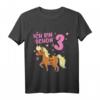 Kinder Pony T-Shirt zum 3. Geburtstag für Mädchen - Süßes Pferde Motiv für kleine Reiterinnen und Geburtstagsfeier