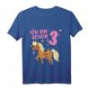 Kinder Pony T-Shirt zum 3. Geburtstag für Mädchen - Süßes Pferde Motiv für kleine Reiterinnen und Geburtstagsfeier