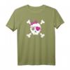 Piratin T-Shirt mit Schädel, Knochen, Herz und Augenklappe – Lustiges Piratenkostüm für Geburtstag, Weihnachten & Valentinstag