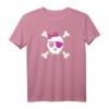 Piratin T-Shirt mit Schädel, Knochen, Herz und Augenklappe – Lustiges Piratenkostüm für Geburtstag, Weihnachten & Valentinstag
