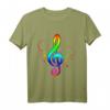 Regenbogen Musik Geschenk Buntes Notenschlüssel T-Shirt – Perfektes Geschenk für Musiker, Komponisten & Musikliebhaber zu Weihnachten & Geburtstag