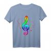 Regenbogen Musik Geschenk Buntes Notenschlüssel T-Shirt – Perfektes Geschenk für Musiker, Komponisten & Musikliebhaber zu Weihnachten & Geburtstag