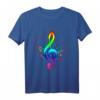 Regenbogen Musik Geschenk Buntes Notenschlüssel T-Shirt – Perfektes Geschenk für Musiker, Komponisten & Musikliebhaber zu Weihnachten & Geburtstag