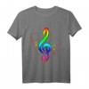 Regenbogen Musik Geschenk Buntes Notenschlüssel T-Shirt – Perfektes Geschenk für Musiker, Komponisten & Musikliebhaber zu Weihnachten & Geburtstag