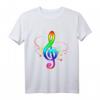 Regenbogen Musik Geschenk Buntes Notenschlüssel T-Shirt – Perfektes Geschenk für Musiker, Komponisten & Musikliebhaber zu Weihnachten & Geburtstag