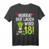 Herren 18. Geburtstag T-Shirt – Hurra der Lauch wird 18 lustiges Geburtstagsmotiv für Frauen und Männer, Party-Outfit für die Feier