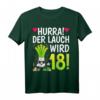 Herren 18. Geburtstag T-Shirt – Hurra der Lauch wird 18 lustiges Geburtstagsmotiv für Frauen und Männer, Party-Outfit für die Feier