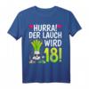 Herren 18. Geburtstag T-Shirt – Hurra der Lauch wird 18 lustiges Geburtstagsmotiv für Frauen und Männer, Party-Outfit für die Feier