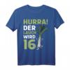 Herren & Damen 16. Geburtstag T-Shirt – Hurra der Lauch wird 16 lustiges Spruchmotiv für die Geburtstagsparty