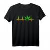 Kiffer Hemd mit Marijuana Blatt und Herzschlag Motiv – Geschenk für Reggae, Dub Dancehall und Weed Fans zu Weihnachten oder Geburtstag