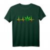 Kiffer Hemd mit Marijuana Blatt und Herzschlag Motiv – Geschenk für Reggae, Dub Dancehall und Weed Fans zu Weihnachten oder Geburtstag