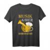 Musik und Bier - Lustiges Musiker Tenorhorn Blasmusik T-Shirt für Blasorchester, Festivals & Musikfans