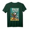 HapDuck T-Shirt mit Felix The Cat, der eine große Biss aus dem Mond nimmt – Lustiges Retro-Design für Geburtstagsfeiern