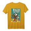 HapDuck T-Shirt mit Felix The Cat, der eine große Biss aus dem Mond nimmt – Lustiges Retro-Design für Geburtstagsfeiern