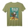 HapDuck T-Shirt mit Felix The Cat, der eine große Biss aus dem Mond nimmt – Lustiges Retro-Design für Geburtstagsfeiern
