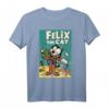 HapDuck T-Shirt mit Felix The Cat, der eine große Biss aus dem Mond nimmt – Lustiges Retro-Design für Geburtstagsfeiern