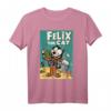 HapDuck T-Shirt mit Felix The Cat, der eine große Biss aus dem Mond nimmt – Lustiges Retro-Design für Geburtstagsfeiern